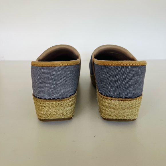 Dansko Vegan Canvas Paisley Embroidered Espadrille Mule Clogs, Blue Denim, 39 - Picture 3 of 10